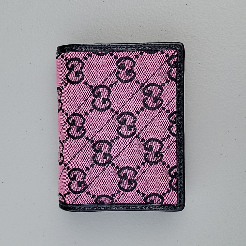 Gucci GG Marmont Pink Jacquard/Leather Women's Wallet - Picture 3 of 3